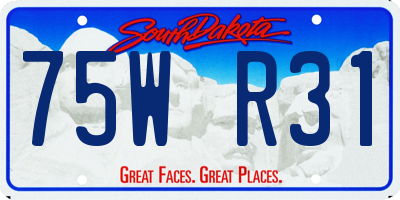 SD license plate 75WR31