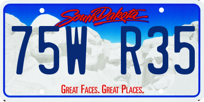 SD license plate 75WR35