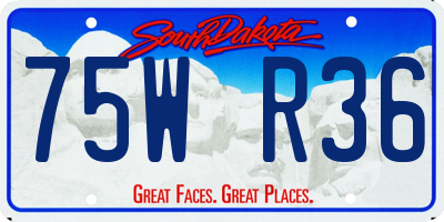 SD license plate 75WR36