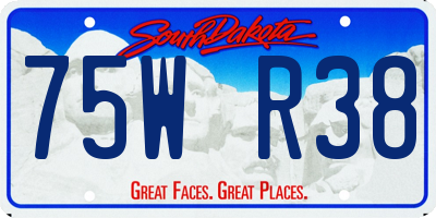 SD license plate 75WR38