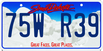 SD license plate 75WR39