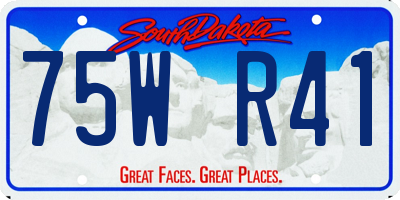 SD license plate 75WR41