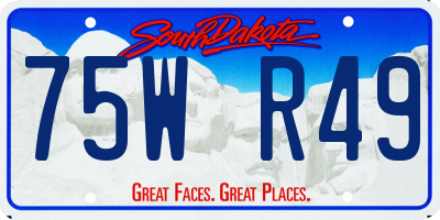 SD license plate 75WR49