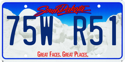 SD license plate 75WR51