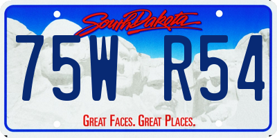SD license plate 75WR54