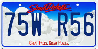 SD license plate 75WR56