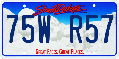 SD license plate 75WR57