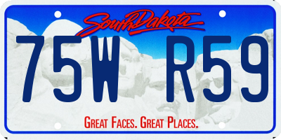 SD license plate 75WR59