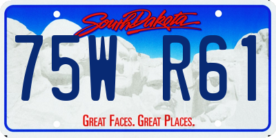 SD license plate 75WR61