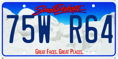 SD license plate 75WR64