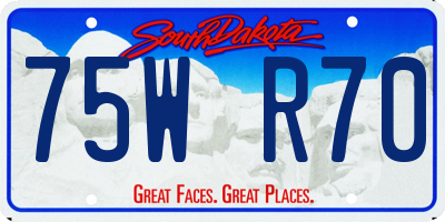 SD license plate 75WR70