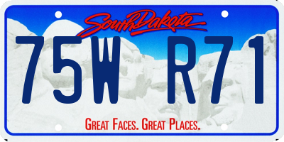 SD license plate 75WR71