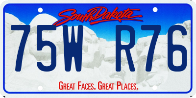 SD license plate 75WR76