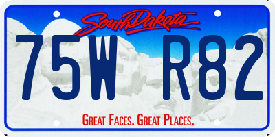 SD license plate 75WR82