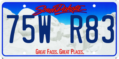 SD license plate 75WR83