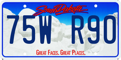 SD license plate 75WR90