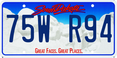 SD license plate 75WR94