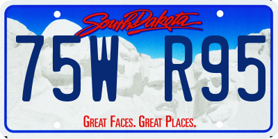 SD license plate 75WR95