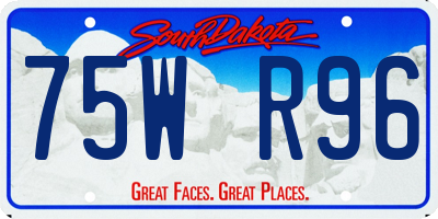 SD license plate 75WR96