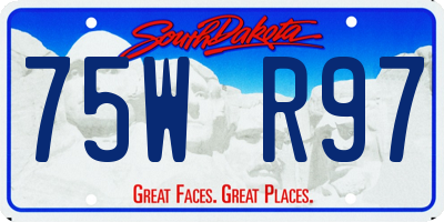 SD license plate 75WR97