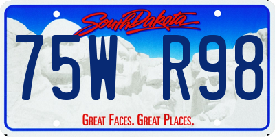 SD license plate 75WR98