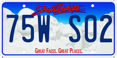 SD license plate 75WS02