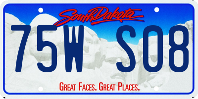 SD license plate 75WS08