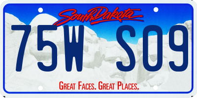 SD license plate 75WS09