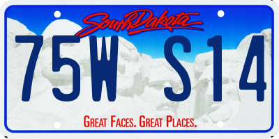 SD license plate 75WS14