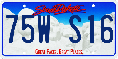 SD license plate 75WS16