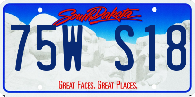 SD license plate 75WS18