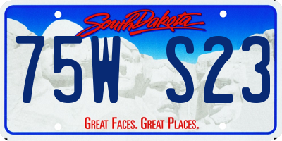 SD license plate 75WS23