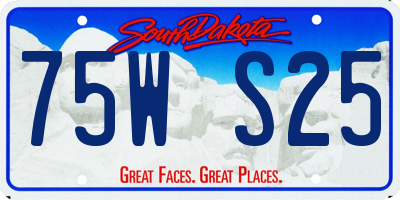 SD license plate 75WS25