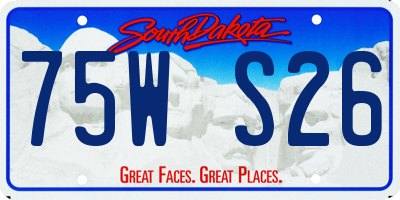 SD license plate 75WS26