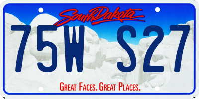 SD license plate 75WS27