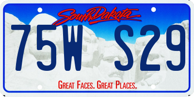 SD license plate 75WS29