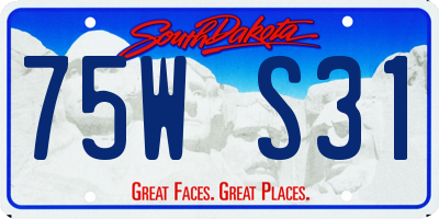 SD license plate 75WS31
