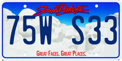 SD license plate 75WS33
