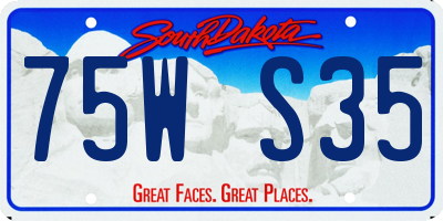 SD license plate 75WS35