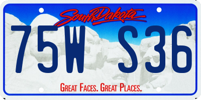 SD license plate 75WS36