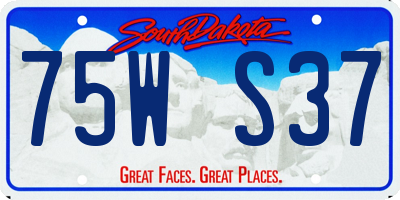 SD license plate 75WS37