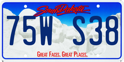 SD license plate 75WS38