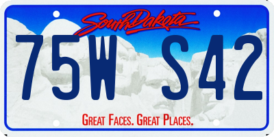SD license plate 75WS42