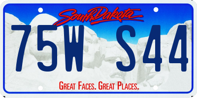 SD license plate 75WS44