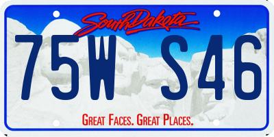 SD license plate 75WS46