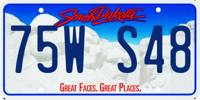 SD license plate 75WS48