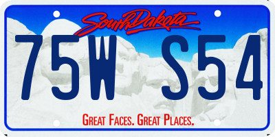 SD license plate 75WS54