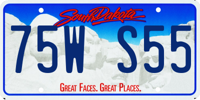 SD license plate 75WS55