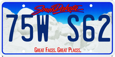 SD license plate 75WS62