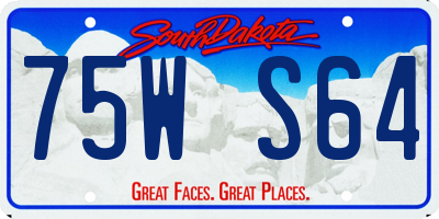 SD license plate 75WS64